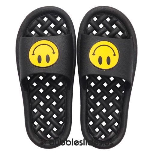 Chaussons Noirs Smiley Face - Filet Antidérapant