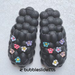 Blossom Design Black Bubble Slides