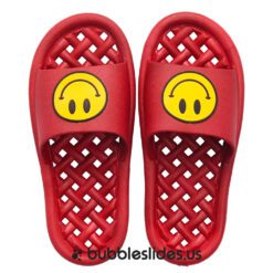 Chaussons Rouges Smiley Face - Filet Antidérapant