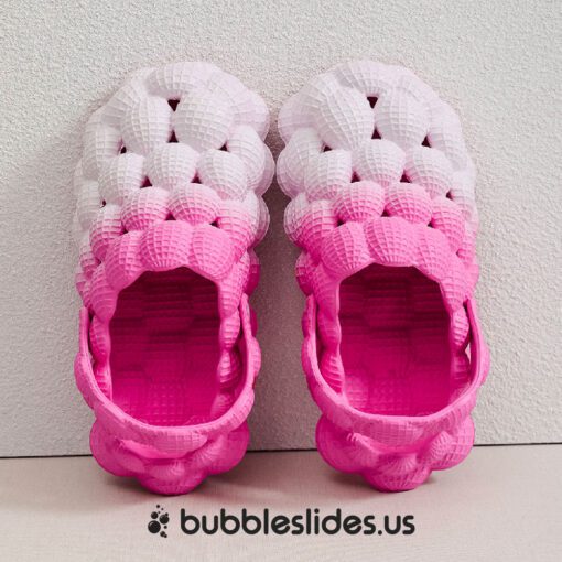 Rose And White Bubble Slides Sandals